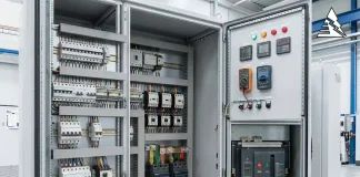 Thiết bị điện công nghiệp gồm MCB MCCB ACB contactor relay biến dòng và thiết bị đo trong tủ điện