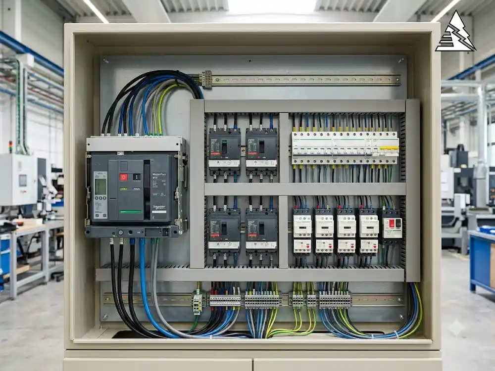 Thiết Bị Điện Schneider: MCB, MCCB, ACB, Contactor Và Relay Thiết bị điện Schneider Electric là hệ sản phẩm dành cho nhiều cấp của hệ thống điện, từ thiết bị đóng cắt dân dụng đến các thiết bị phân phối và điều khiển trong công nghiệp. Các nhóm sản phẩm quen thuộc gồm MCB, MCCB, ACB, RCCB, RCBO, thiết bị chống sét lan truyền, Contactor, relay nhiệt và thiết bị điều khiển động cơ TeSys. Tại Việt Nam, Schneider được sử dụng trong nhiều loại công trình và hệ thống điện. ĐIỆN HẠ THẾ có cung cấp thiết bị điện Schneider theo từng dòng sản phẩm và yêu cầu của công trình. Prompt AI Thumbnail: Alt Image: Thiết bị điện Schneider Electric là gì? Schneider Electric là thương hiệu thiết bị điện và quản lý năng lượng có danh mục sản phẩm trải rộng từ thiết bị điện dân dụng đến các hệ thống phân phối, bảo vệ, điều khiển và tự động hóa công nghiệp. Trong lĩnh vực điện hạ thế, tên Schneider thường gắn với nhiều nhóm thiết bị quen thuộc như MCB Schneider, MCCB Schneider, ACB Schneider, RCCB Schneider, RCBO Schneider, Contactor Schneider, relay nhiệt Schneider và thiết bị bảo vệ động cơ TeSys. Điểm đáng chú ý trong danh mục Schneider là các thiết bị không tồn tại độc lập mà thường được sử dụng theo hệ thống. Một MCB có thể nằm ở mạch nhánh, MCCB xuất hiện tại các tủ phân phối, ACB đảm nhiệm vị trí đóng cắt ở cấp dòng điện lớn hơn, trong khi contactor và relay nhiệt tham gia vào các mạch điều khiển động cơ. Chính vì vậy, khi nhắc đến thiết bị điện Schneider, phạm vi sản phẩm rộng hơn nhiều so với khái niệm aptomat Schneider thường được sử dụng trong giao dịch thiết bị điện. Các nhóm thiết bị điện Schneider phổ biến Danh mục thiết bị Schneider có nhiều dòng sản phẩm với mục đích sử dụng khác nhau. Trong hệ thống điện hạ thế, các nhóm được quan tâm nhiều gồm thiết bị đóng cắt, thiết bị bảo vệ dòng rò, thiết bị chống sét lan truyền, thiết bị điều khiển động cơ và các thiết bị điều khiển phụ trợ. EASY9 Schneider – MCB, RCCB, RCBO và thiết bị bảo vệ Easy9 Schneider là dòng sản phẩm được biết đến với các thiết bị điện dạng module dành cho các hệ thống phân phối điện. Trong danh mục này có các thiết bị như MCB, RCCB, RCBO và thiết bị bảo vệ chống sét lan truyền tùy theo cấu hình sản phẩm. Easy9 MCB là dòng aptomat dạng tép dùng cho các mạch điện nhánh. MCB thực hiện chức năng đóng cắt và bảo vệ mạch trước các tình trạng quá tải hoặc ngắn mạch theo đặc tính của thiết bị. Trong cùng nhóm thiết bị bảo vệ, Easy9 RCCB và RCBO Schneider liên quan đến chức năng bảo vệ dòng rò. RCCB tập trung vào bảo vệ dòng rò, trong khi RCBO kết hợp chức năng bảo vệ dòng rò với bảo vệ quá dòng trong cùng thiết bị. Easy9 vì vậy thường xuất hiện trong các hệ thống phân phối điện quy mô nhỏ và các tủ điện sử dụng thiết bị dạng module. Acti9 Schneider – hệ thiết bị đóng cắt dạng module Acti9 Schneider là một nhóm sản phẩm quan trọng trong danh mục thiết bị điện hạ thế của Schneider Electric. Dòng sản phẩm này bao gồm nhiều thiết bị dạng module phục vụ phân phối, bảo vệ và điều khiển mạch điện. Acti9 MCB là nhóm aptomat dạng tép dành cho các mạch điện nhánh. Bên cạnh MCB, danh mục Acti9 còn có RCCB và RCBO cho các ứng dụng cần bảo vệ dòng rò. Một nhóm thiết bị khác là Acti9 iCT, thuộc nhóm contactor dạng module và thiết bị điều khiển phụ tải. Các thiết bị dạng này thường được sử dụng trong những hệ thống cần điều khiển đóng cắt các mạch phụ tải theo tín hiệu điều khiển. MCB Schneider – Aptomat dạng tép MCB Schneider là nhóm thiết bị đóng cắt hạ thế có kích thước nhỏ gọn, thường được bố trí trong tủ điện phân phối hoặc tủ điện nhánh. MCB được sử dụng để đóng cắt và bảo vệ các mạch điện trước những điều kiện quá tải và ngắn mạch trong phạm vi đặc tính của thiết bị. Các dòng MCB Schneider có nhiều cấu hình về số cực, dòng định mức và đặc tính bảo vệ, phù hợp với nhiều loại mạch điện. Trong danh mục Schneider, MCB có thể được tìm thấy ở nhiều dòng sản phẩm khác nhau, trong đó Easy9 MCB và Acti9 MCB là những tên gọi thường xuất hiện trên thị trường. RCCB và RCBO Schneider – thiết bị bảo vệ dòng rò RCCB Schneider và RCBO Schneider thuộc nhóm thiết bị bảo vệ liên quan đến dòng rò trong hệ thống điện. RCCB được thiết kế để phát hiện sự mất cân bằng dòng điện giữa các dây dẫn đi qua thiết bị và tác động khi dòng dư đạt đến ngưỡng quy định của thiết bị. RCBO có cấu trúc kết hợp giữa chức năng bảo vệ dòng rò và bảo vệ quá dòng. Vì vậy, một thiết bị RCBO có thể đảm nhận nhiều chức năng bảo vệ trên cùng một mạch điện. Trong danh mục Schneider, RCCB và RCBO xuất hiện ở nhiều dòng sản phẩm, bao gồm các thiết bị thuộc Easy9 và Acti9. MCCB Schneider – Aptomat dạng khối MCCB Schneider là thiết bị đóng cắt dạng khối được sử dụng trong các hệ thống phân phối điện có yêu cầu về dòng điện và khả năng bảo vệ cao hơn so với nhóm MCB thông dụng. MCCB thường xuất hiện trong tủ điện phân phối, tủ động lực, tủ MSB và các nhánh cấp nguồn cho máy móc hoặc hệ thống công suất lớn. Tùy dòng sản phẩm, MCCB Schneider có thể có nhiều cấu hình về số cực, dòng định mức, khả năng cắt và bộ bảo vệ. Những thông số này được lựa chọn theo thiết kế của hệ thống điện thay vì chỉ dựa trên công suất của phụ tải. Trong các dự án công nghiệp, MCCB Schneider thường được sử dụng cùng với các thiết bị khác trong tủ điện nhằm tạo thành hệ thống phân phối và bảo vệ nhiều cấp. ACB Schneider – máy cắt không khí ACB Schneider là máy cắt không khí sử dụng ở cấp phân phối hạ thế với dòng điện lớn. ACB thường xuất hiện tại tủ phân phối tổng MSB hoặc các vị trí nguồn và liên lạc trong hệ thống điện công nghiệp. So với MCB và MCCB, ACB có kích thước và cấu trúc lớn hơn, đồng thời cung cấp nhiều khả năng cấu hình phục vụ hệ thống phân phối công suất lớn. Trong một tủ MSB, ACB có thể được sử dụng tại ngăn nguồn chính, ngăn máy phát hoặc các vị trí liên kết tùy theo sơ đồ điện của công trình. Thiết bị chống sét lan truyền Schneider SPD Schneider là nhóm thiết bị chống sét lan truyền được sử dụng để hạn chế điện áp quá độ xuất hiện trên hệ thống điện và bảo vệ thiết bị phía sau theo cấu hình bảo vệ được thiết kế. Thiết bị chống sét lan truyền có thể xuất hiện trong tủ điện phân phối, tủ điện nhánh và các hệ thống cần bảo vệ thiết bị điện tử hoặc thiết bị điện trước các xung quá điện áp. Trong danh mục Schneider, thiết bị SPD xuất hiện ở nhiều dòng sản phẩm, bao gồm các sản phẩm dành cho hệ thống điện hạ thế và các cấu hình lắp đặt khác nhau. Thiết bị điện Schneider TeSys – Contactor và bảo vệ động cơ TeSys Schneider là nhóm sản phẩm gắn với điều khiển và bảo vệ động cơ điện. Đây là một trong những nhóm thiết bị Schneider được sử dụng nhiều trong tủ điều khiển động lực và hệ thống tự động hóa công nghiệp. Contactor Schneider Contactor Schneider, hay khởi động từ Schneider, là thiết bị đóng cắt mạch động lực bằng tín hiệu điều khiển. Contactor thường xuất hiện trong các mạch điều khiển động cơ, hệ thống bơm, quạt, máy nén và nhiều loại phụ tải khác. Contactor không phải thiết bị bảo vệ quá tải thay thế relay nhiệt. Trong một mạch khởi động động cơ truyền thống, contactor và relay nhiệt thường đảm nhận hai chức năng khác nhau: contactor thực hiện đóng cắt, còn relay nhiệt đảm nhiệm chức năng bảo vệ quá tải theo đặc tính của thiết bị. Relay nhiệt Schneider Relay nhiệt Schneider được sử dụng trong các mạch bảo vệ động cơ trước tình trạng quá tải kéo dài theo đặc tính của relay. Relay nhiệt thường kết hợp với contactor để hình thành mạch khởi động động cơ. Khi dòng điện vượt phạm vi cài đặt trong thời gian tương ứng với đặc tính tác động, relay thay đổi trạng thái tiếp điểm điều khiển và đưa mạch về trạng thái bảo vệ. Các sản phẩm relay nhiệt Schneider thuộc hệ TeSys được sử dụng trong nhiều cấu hình điều khiển động cơ. CB bảo vệ động cơ Schneider Trong hệ thống điều khiển động cơ, Schneider cũng có các thiết bị bảo vệ chuyên dụng thuộc nhóm TeSys. Những thiết bị này được thiết kế dành cho mạch động cơ với các đặc tính bảo vệ và phương thức điều chỉnh tương ứng với từng dòng sản phẩm. Việc kết hợp thiết bị bảo vệ động cơ, contactor và relay nhiệt tạo thành một cấu trúc mạch điều khiển động lực hoàn chỉnh cho nhiều ứng dụng công nghiệp. Relay bảo vệ mất pha Schneider Relay bảo vệ mất pha Schneider thuộc nhóm thiết bị giám sát các điều kiện của nguồn điện ba pha. Thiết bị có thể được sử dụng trong các mạch điều khiển động cơ và hệ thống cần giám sát trạng thái nguồn. Mất pha hoặc các tình trạng bất thường của nguồn ba pha có thể ảnh hưởng đến động cơ và các thiết bị sử dụng nguồn ba pha. Relay giám sát cung cấp tín hiệu đến mạch điều khiển khi điều kiện nguồn không nằm trong phạm vi được thiết lập. Thiết bị điện Schneider trong hệ thống công nghiệp Trong một hệ thống điện công nghiệp, nhiều thiết bị Schneider có thể được sử dụng ở các cấp khác nhau. ACB và MCCB xuất hiện trong hệ thống phân phối; MCB, RCCB và RCBO được sử dụng ở các mạch nhánh; contactor và relay nhiệt tham gia vào mạch động lực; trong khi thiết bị điều khiển và bảo vệ động cơ được tích hợp trong các tủ MCC hoặc tủ điều khiển. Nhờ có danh mục sản phẩm rộng, Schneider Electric hiện diện ở nhiều tầng của hệ thống điện, từ tủ điện phân phối tổng đến các mạch phụ tải và hệ thống điều khiển động cơ. Đối với một công trình cụ thể, việc lựa chọn thiết bị phụ thuộc vào sơ đồ điện, điện áp, dòng điện, dòng ngắn mạch, đặc tính phụ tải, phương thức bảo vệ và yêu cầu vận hành của hệ thống. ĐIỆN HẠ THẾ cung cấp thiết bị điện Schneider ĐIỆN HẠ THẾ cung cấp các dòng thiết bị điện Schneider phục vụ hệ thống điện dân dụng, thương mại và công nghiệp. Danh mục sản phẩm có thể bao gồm MCB Schneider, MCCB Schneider, ACB Schneider, RCCB Schneider, RCBO Schneider, SPD Schneider, Contactor Schneider, relay nhiệt Schneider và các thiết bị thuộc hệ TeSys, Acti9, Easy9 tùy theo nhu cầu từng thời điểm. Đối với các dự án sử dụng nhiều thiết bị Schneider, việc xác định đúng mã sản phẩm, dòng định mức, số cực, đặc tính bảo vệ, khả năng cắt và phụ kiện đi kèm là cơ sở để lập cấu hình thiết bị phù hợp với sơ đồ điện. ĐIỆN HẠ THẾ tiếp nhận yêu cầu về thiết bị điện Schneider cho tủ điện, hệ thống phân phối, điều khiển động cơ và các ứng dụng điện công nghiệp. Liên hệ: Ms Nhung – 0907 764 966 (Mobile/Zalo) Email: hongnhung@dienhathe.com Chủ Thể liên quan đến thiết bị điện Schneider Thiết bị điện Schneider, Schneider Electric, thiết bị đóng cắt Schneider, aptomat Schneider, MCB Schneider, MCCB Schneider, ACB Schneider, RCCB Schneider, RCBO Schneider, ELCB Schneider, Contactor Schneider, khởi động từ Schneider, relay nhiệt Schneider, relay bảo vệ Schneider, TeSys Schneider, Acti9 Schneider, Easy9 Schneider, SPD Schneider, thiết bị chống sét Schneider, CB bảo vệ động cơ Schneider. Câu hỏi thường gặp về thiết bị điện Schneider Schneider Electric sản xuất những thiết bị điện nào? Danh mục Schneider Electric gồm nhiều nhóm thiết bị như thiết bị đóng cắt, bảo vệ, phân phối điện, điều khiển động cơ và tự động hóa. Trong phạm vi điện hạ thế có MCB, MCCB, ACB, RCCB, RCBO, SPD, contactor, relay nhiệt và các thiết bị thuộc hệ TeSys, Acti9, Easy9. MCB Schneider và MCCB Schneider khác nhau như thế nào? MCB là aptomat dạng module, thường được sử dụng ở các mạch điện nhánh. MCCB có dạng khối và được sử dụng rộng hơn trong các hệ thống phân phối và mạch có yêu cầu về dòng điện, khả năng cắt hoặc cấu hình bảo vệ cao hơn. Contactor Schneider dùng để làm gì? Contactor Schneider là thiết bị đóng cắt bằng tín hiệu điều khiển, thường được sử dụng trong các mạch điều khiển động cơ và các loại phụ tải điện khác. TeSys Schneider là gì? TeSys là nhóm sản phẩm của Schneider Electric liên quan đến điều khiển và bảo vệ động cơ, bao gồm nhiều thiết bị như contactor, relay nhiệt và các thiết bị bảo vệ, điều khiển động cơ tùy dòng sản phẩm. ĐIỆN HẠ THẾ có bán thiết bị điện Schneider không? Có. ĐIỆN HẠ THẾ cung cấp thiết bị điện Schneider cho nhiều ứng dụng điện dân dụng, thương mại và công nghiệp, bao gồm các nhóm MCB, MCCB, ACB, RCCB, RCBO, contactor, relay nhiệt và thiết bị điều khiển, bảo vệ động cơ tùy theo mã sản phẩm.
