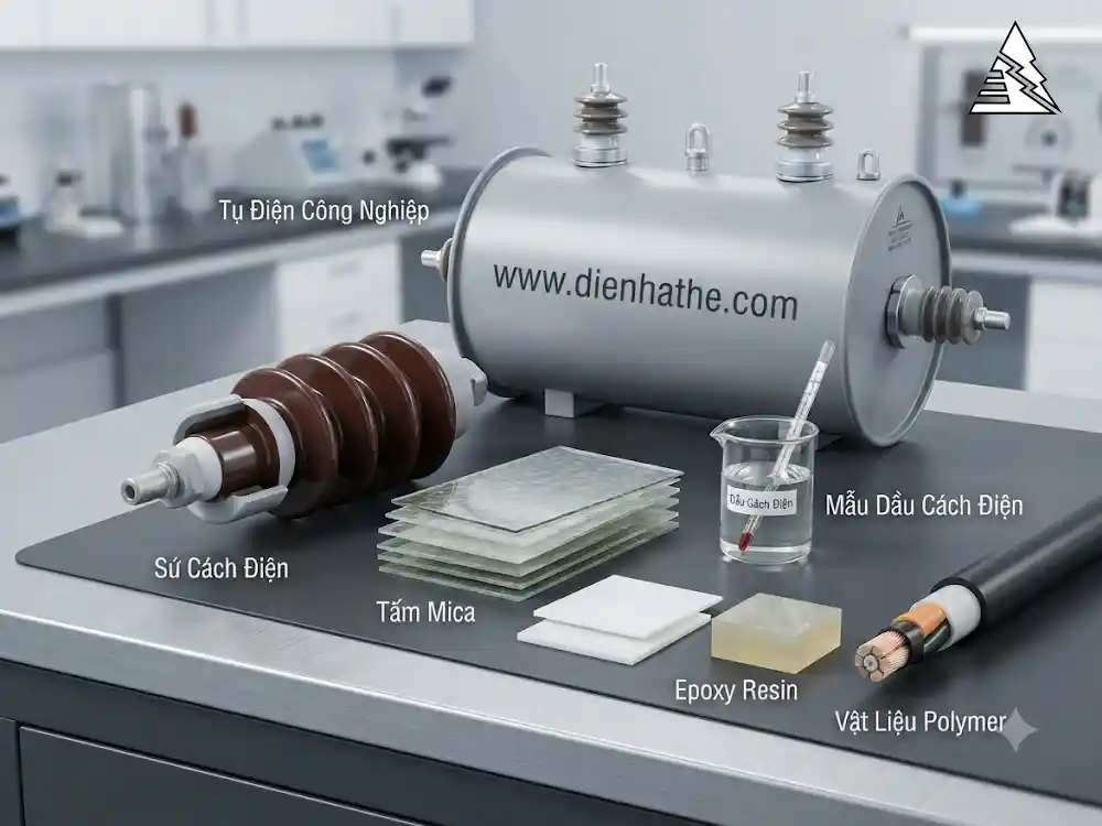 Chất Điện Môi Là Gì? Phân Loại, Tính Chất Và Ứng Dụng Chất điện môi và các vật liệu cách điện được sử dụng trong tụ điện, máy biến áp và thiết bị điện.