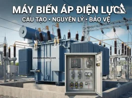 Máy biến áp điện lực trong trạm biến áp kết hợp hệ thống đóng cắt và bảo vệ hạ áp bằng ACB, MCCB