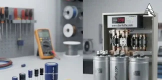 Đọc Trị Số Tụ Điện: Ý Nghĩa Thông Số Và Tụ Bù Công Nghiệp Tụ điện tử và tụ bù công nghiệp trong hệ thống điện, minh họa sự khác biệt về thông số và ứng dụng