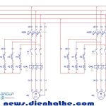 Mạch điều khiển 2 động cơ 3 pha khởi động trực tiếp chạy luân phiên