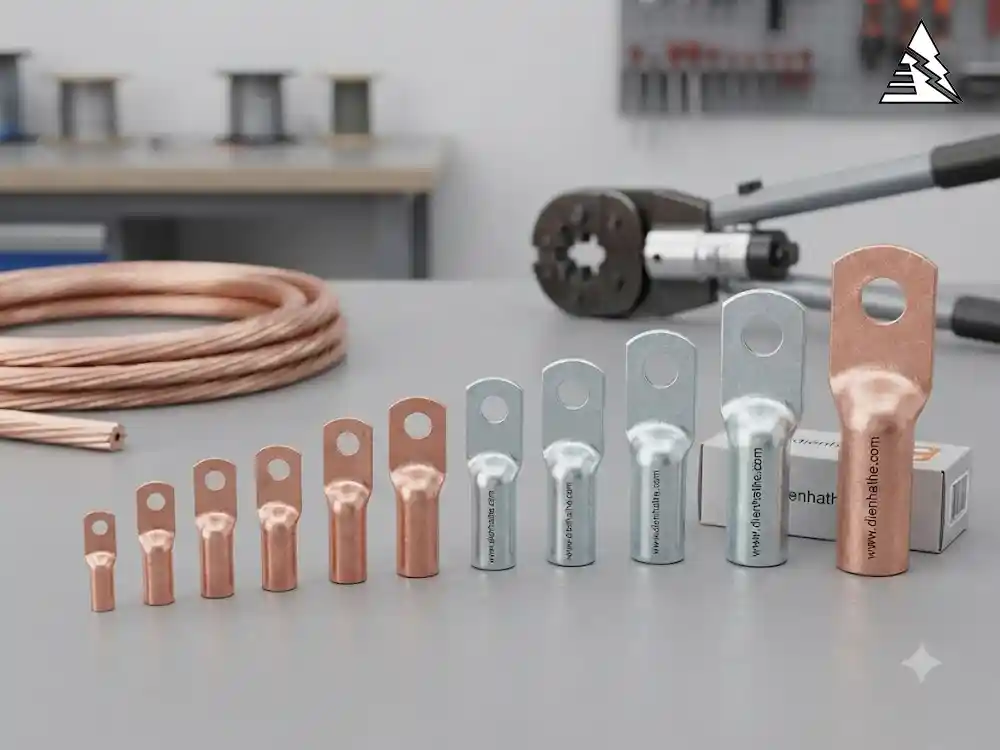 Cos SC Là Gì? Phân Loại, Cách Chọn Và Bảng Giá Cos SC Đầu cos SC bằng đồng với nhiều kích thước dùng để ép nối dây cáp điện vào thiết bị