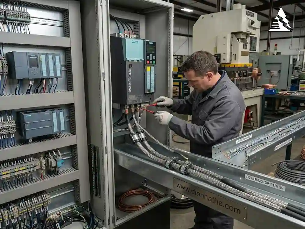 Quy Tắc Đi Dây Cáp Điện Từ Biến Tần Đến Động Cơ Tránh Nhiễu Tín Hiệu Trong Hệ Thống PLC