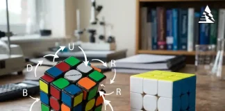 Xác Suất Giải Được Rubik 3×3 Khi Xoay Ngẫu Nhiên Là Bao Nhiêu? Rubik 3x3 đã xáo trộn và Rubik hoàn chỉnh minh họa xác suất giải ngẫu nhiên